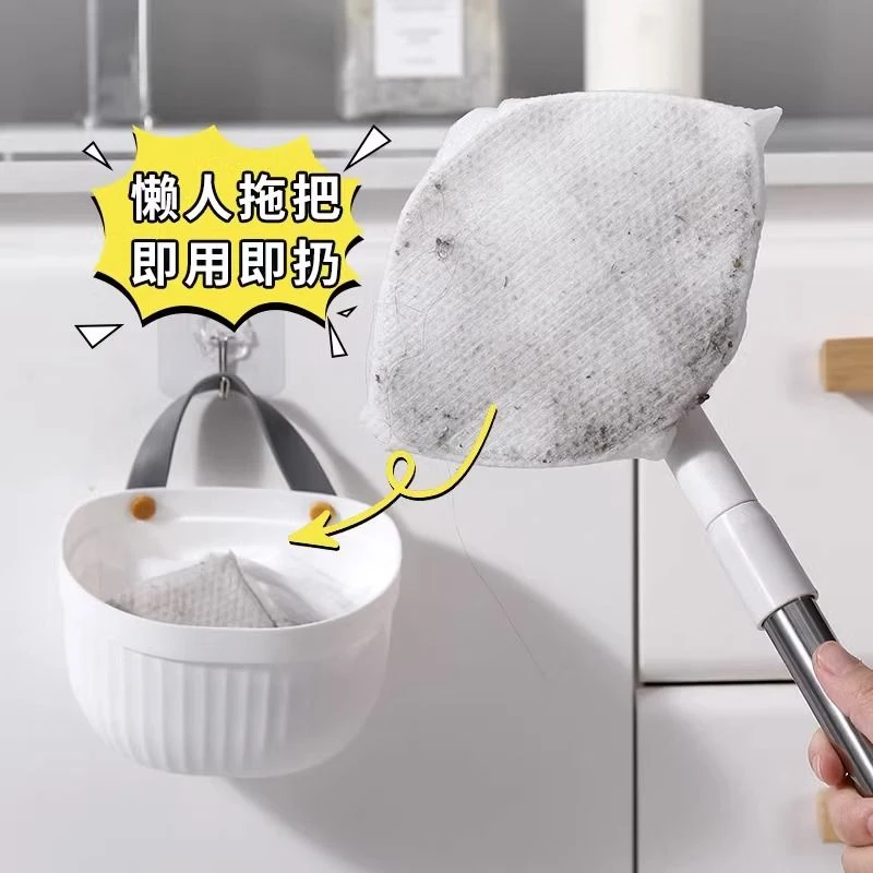 新款可伸缩免洗拖把一次性懒人洗脸巾拖把360°旋转清洁菱形拖把