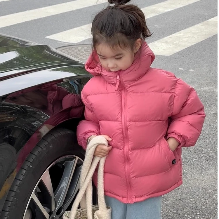 儿童羽绒服冬季时尚男童女童保暖白鸭绒中大童儿童款羽绒服面包服