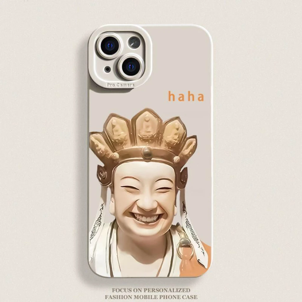 哈哈菩萨苹果14promax手机壳iPhone13硅胶软壳11全包高级12防摔XS