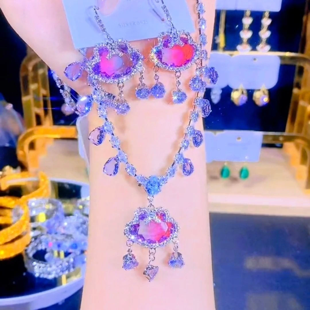 铜合金琉璃项链 2024新款拨云见日平安锁项链套装