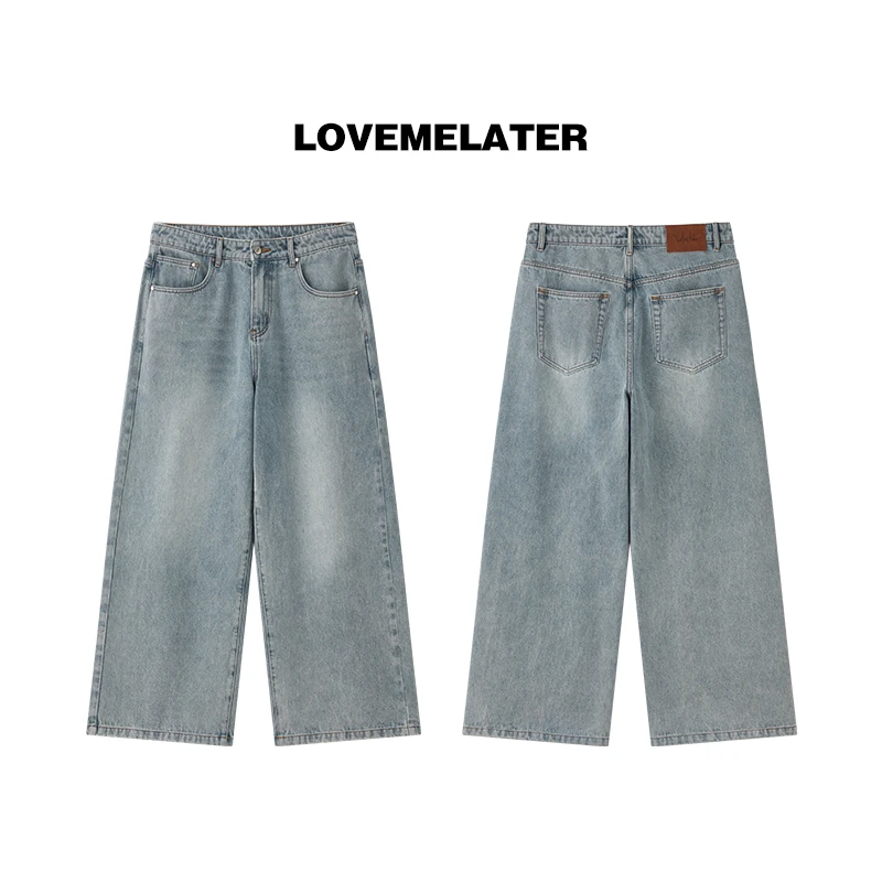 【汪苏泷同款】LOVEMELATER直筒宽松水洗美式休闲牛仔裤阔腿裤潮