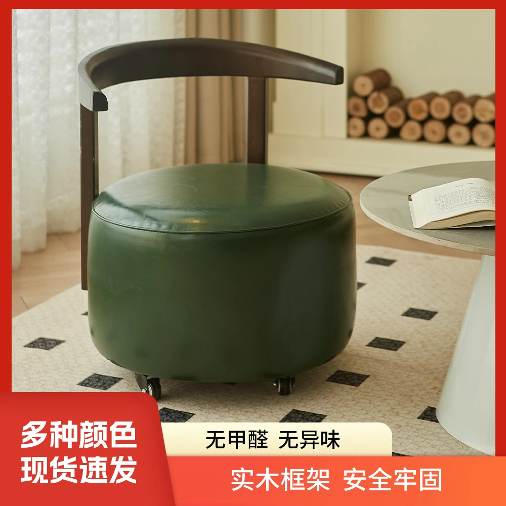 万向轮大沙发椅实木团圆休闲家用旋转懒人沙发客厅卧室单人软包椅