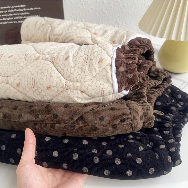 (一条过冬)女童洋气加厚棉裤时尚百搭圆点碎花棉棉裤