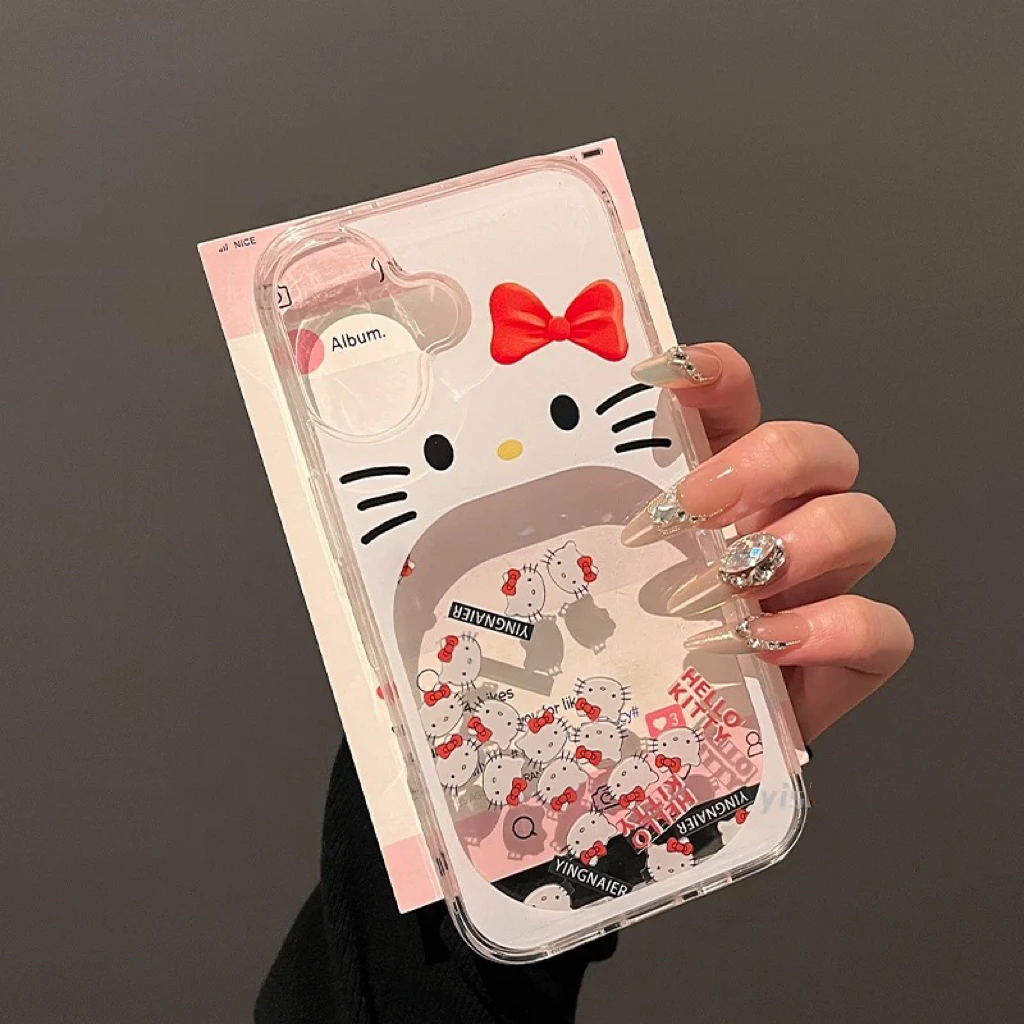 kitty流沙适用苹果16promax手机壳15透明14pro可爱13/12max华为