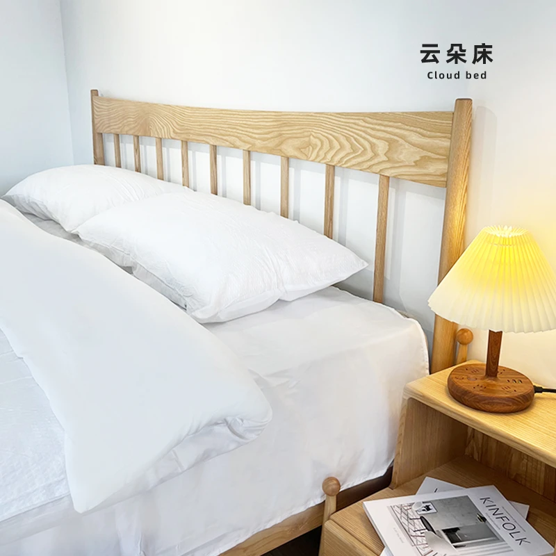实木床现代简约大床白蜡木床家用双人床主卧1.8m落地客厅原木风床