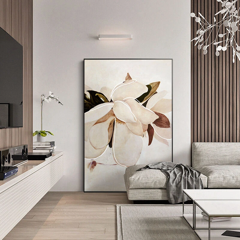 现代简约客厅落地装饰北欧沙发背景墙壁挂画竖版玄关大客厅挂画