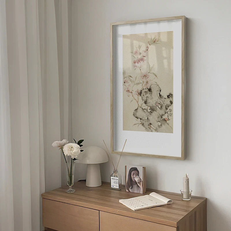 陶花新中式入户玄关装饰画日式走廊过道挂画柜上摆画中国风墙壁画