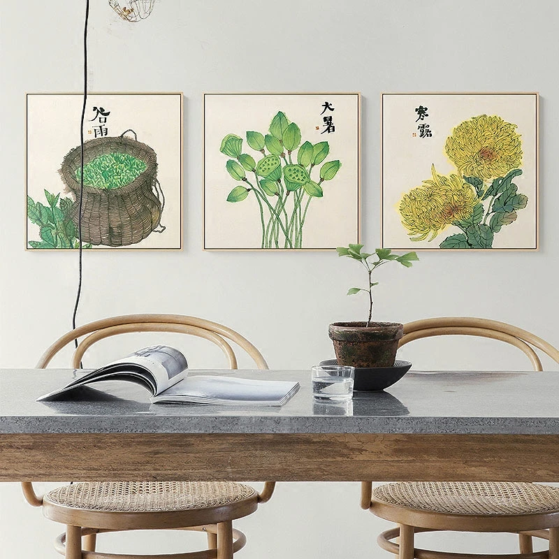 李知弥x仟象映画24节气新中式三联客厅装饰餐厅沙发背墙装饰画