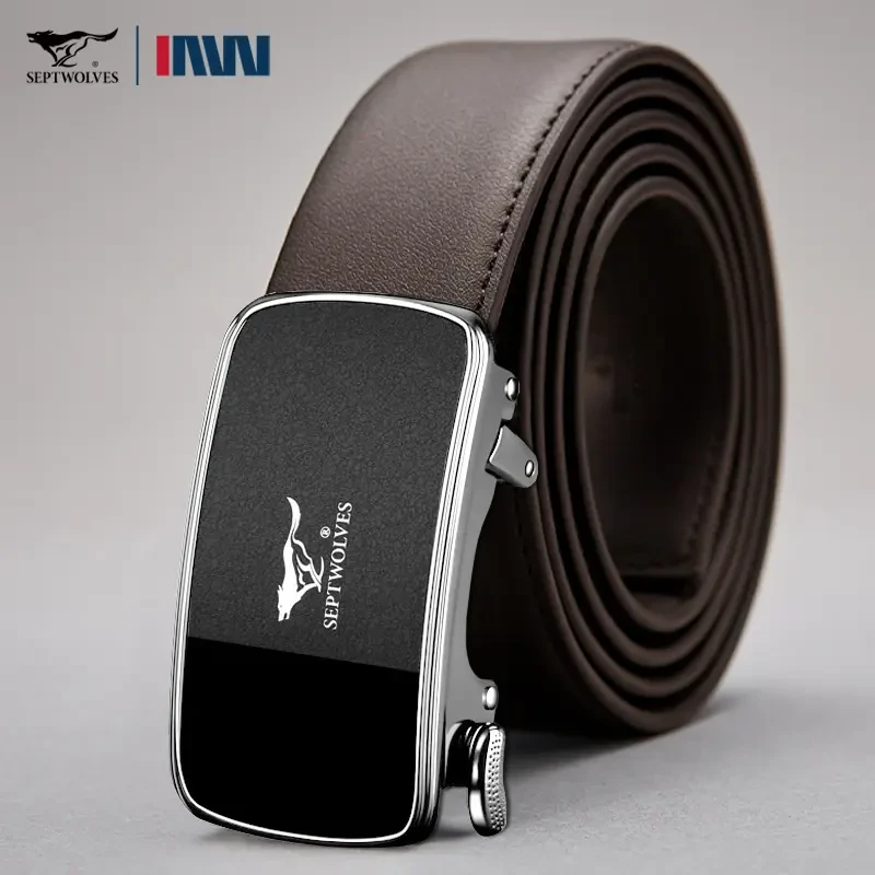 七匹狼内扣式皮带男真皮自动扣腰带品牌内穿式商务休闲正品裤带潮