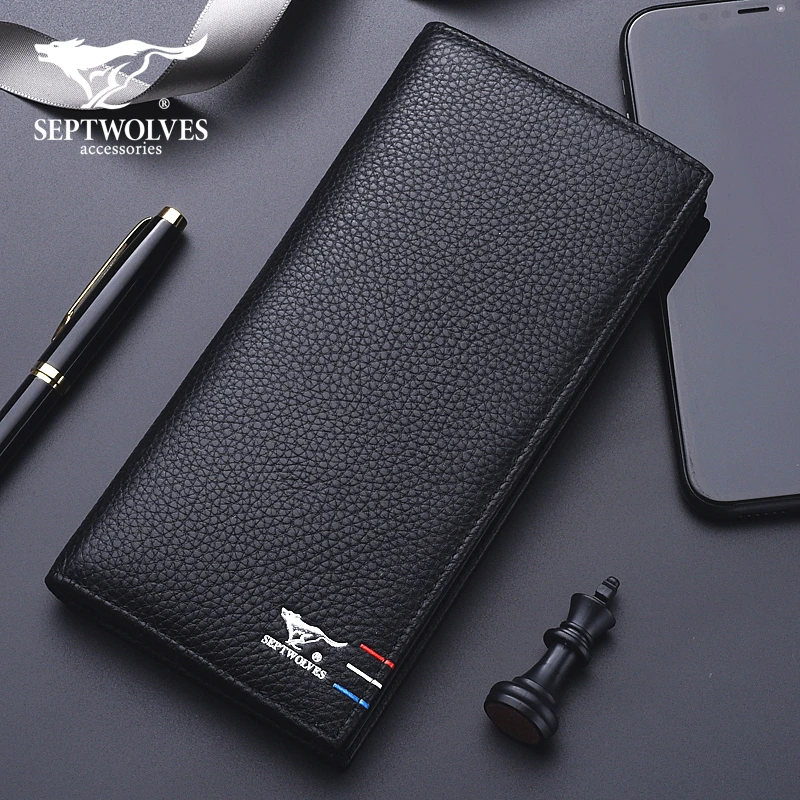 七匹狼钱包男长款真皮新款潮流男士商务休闲时尚大容量钱夹男韩版