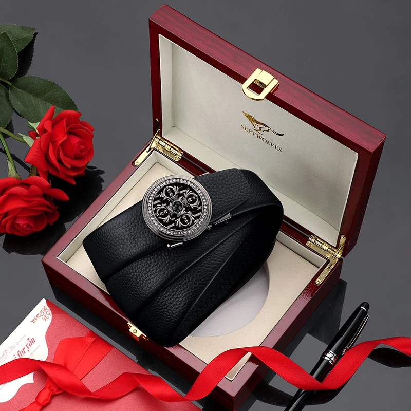 七匹狼时来运转男士皮带年轻人结实潮流高档名牌真皮加长新款腰带