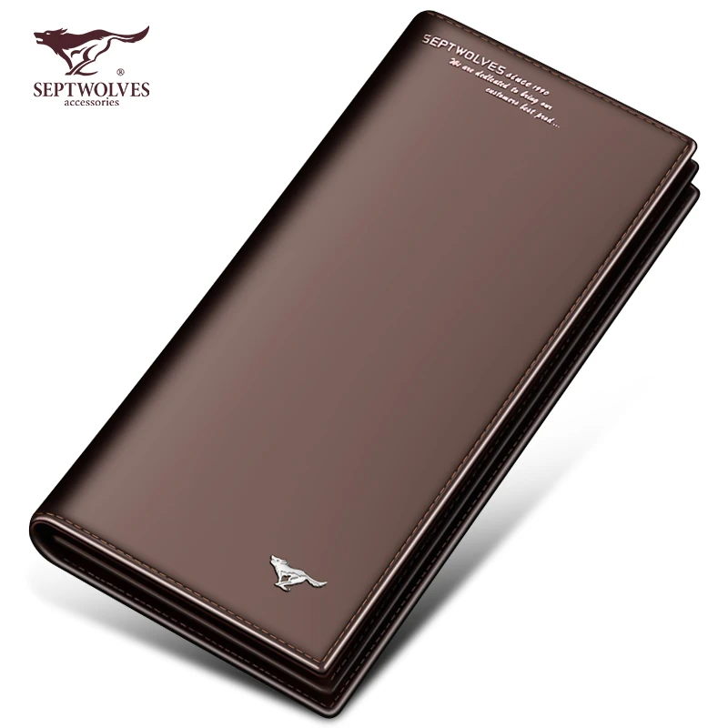 七匹狼男士钱包真皮正品长款钱夹2025新款男式纯头层牛皮夹子爸爸