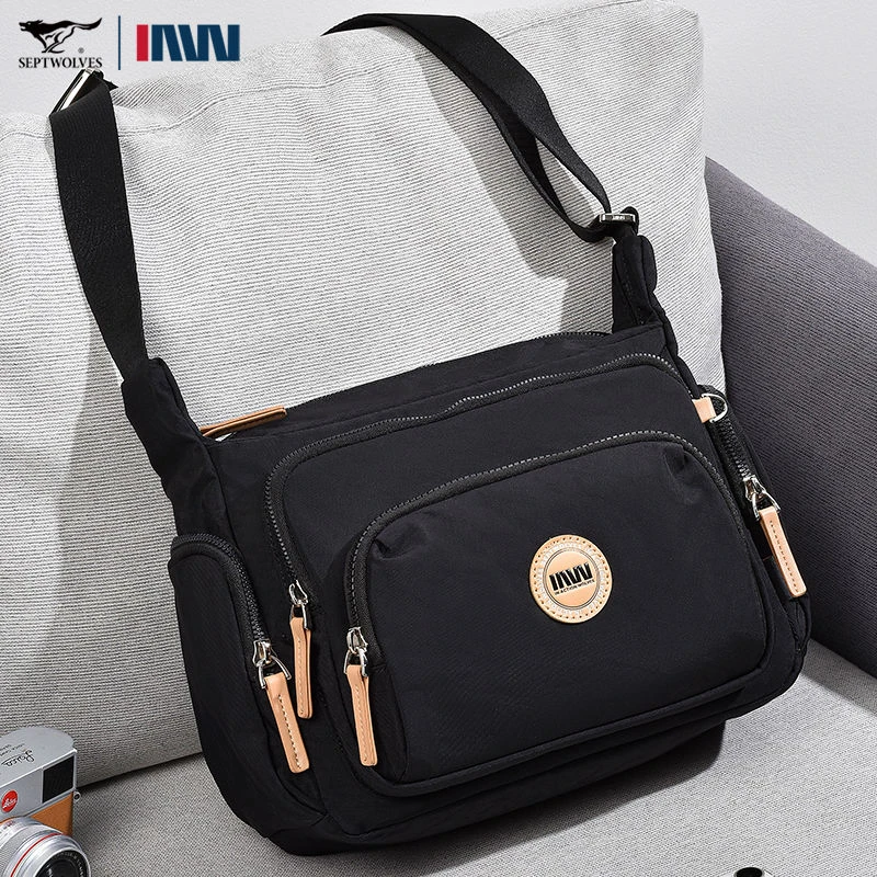 七匹狼斜挎包男士包包休闲单肩包2025年新款背包帆布大容量潮流包