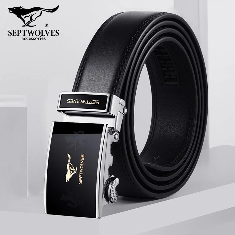 七匹狼皮带男真皮腰带自动扣裤腰带高档休闲正品纯牛皮裤带耐用潮