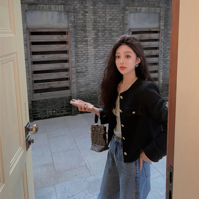 小香风毛呢外套女春秋短款高级感时尚百搭气质名媛风长袖上衣