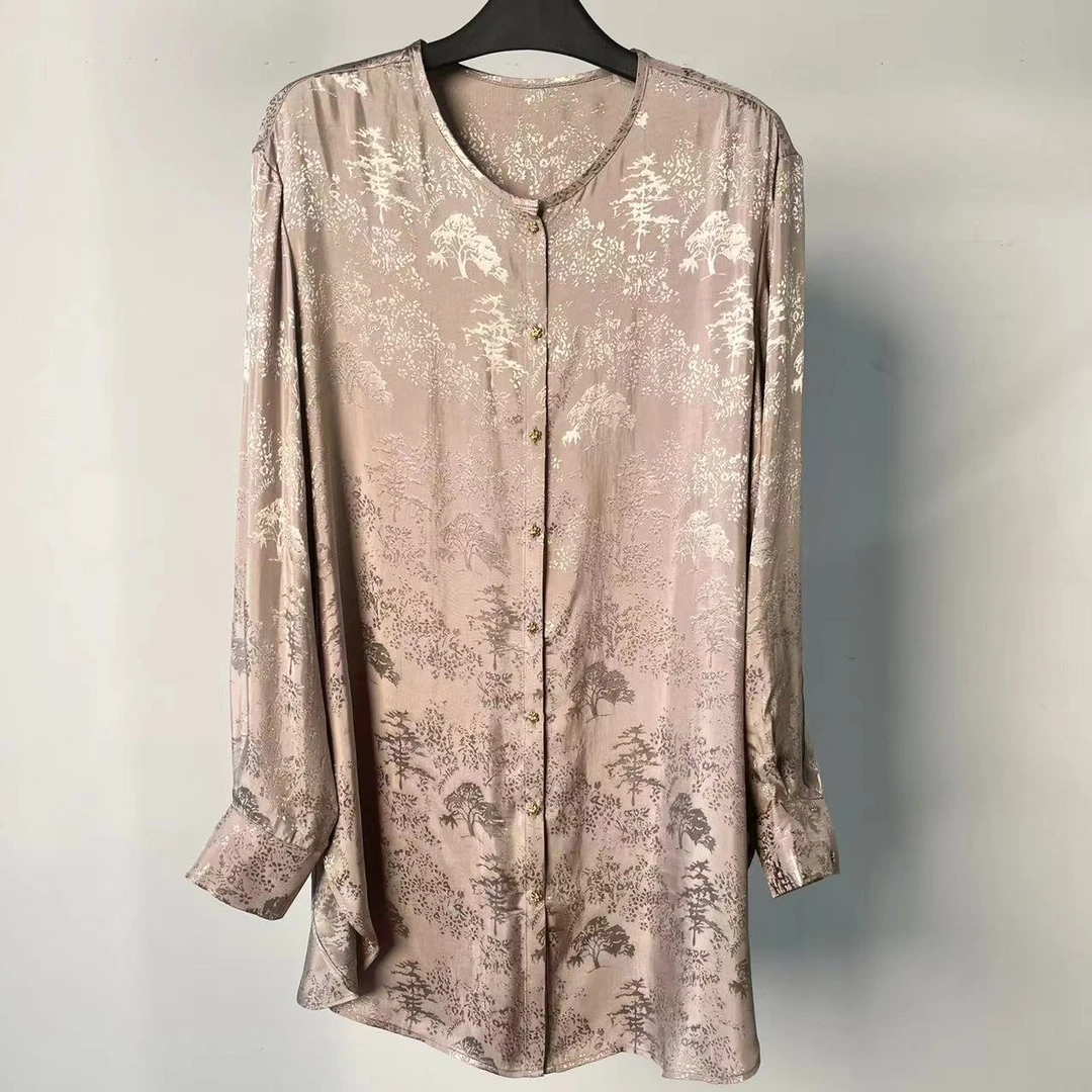 新中式印花长款上衣