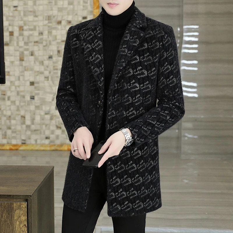 毛呢大衣男士中长款2025秋冬季新品高档时尚潮流百搭呢子风衣外套