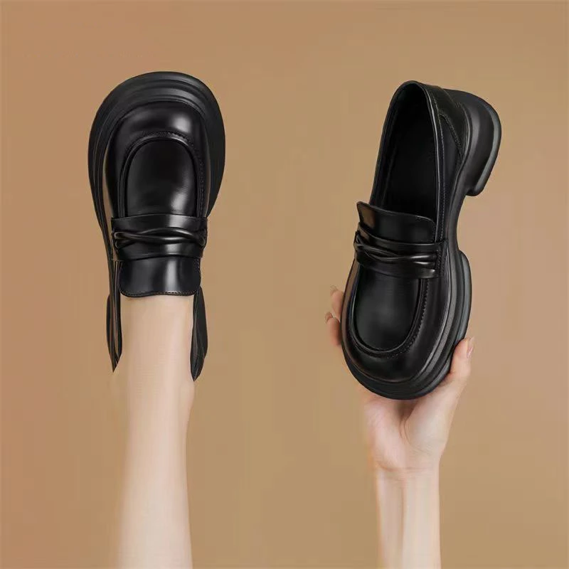 春季乐福鞋英伦风黑色小皮鞋女2026新款学院风小单鞋厚底乐福鞋女