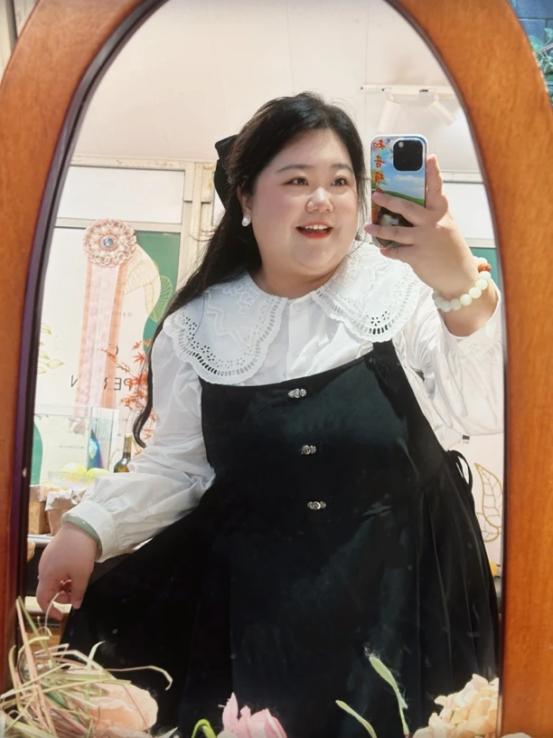 大康大码女装《玄素》改良马面背带裙衬衫两件套