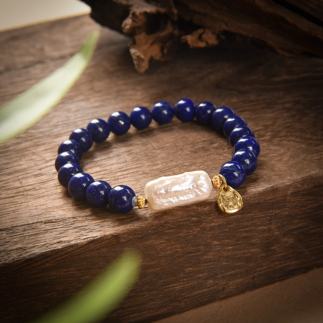 天然青金石巴洛克【扎基拉姆】才娘娘蓝色复古手串