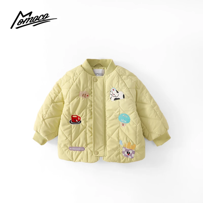 MOMOCO冬季新款男童时尚刺绣卡通加棉保暖外套75480125026