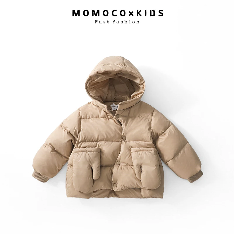 MOMOCO2023休闲洋气百搭加厚保暖秋冬口袋休闲羽绒服76430102214