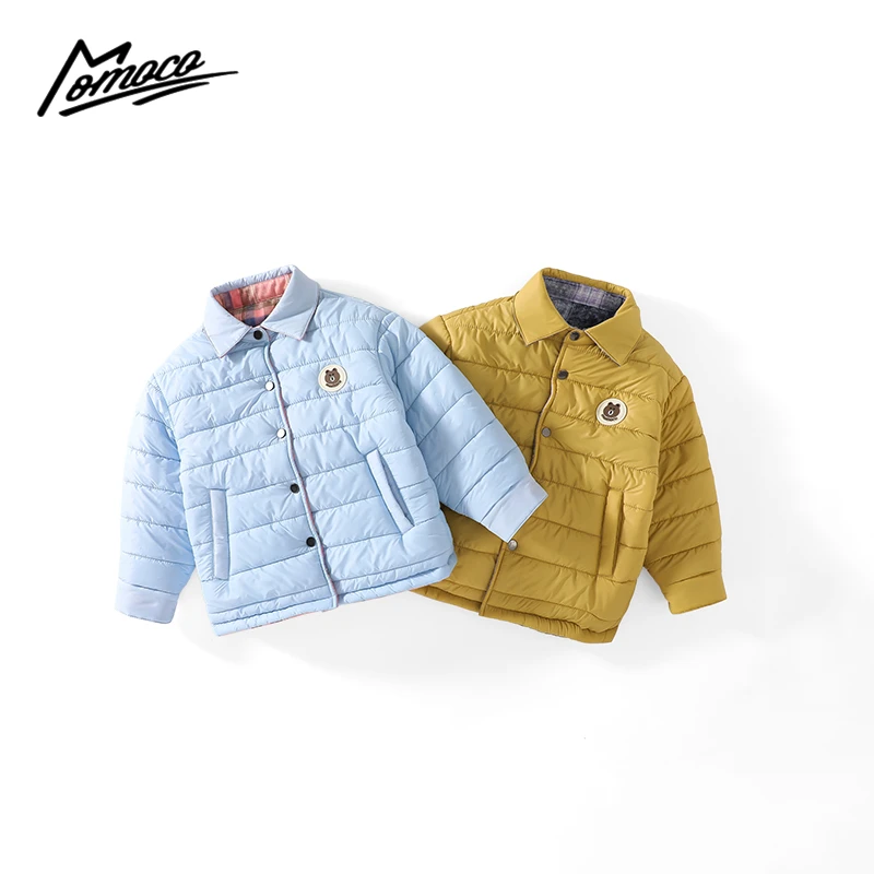 MOMOCO冬季新款男童潮流格子两面穿加棉外套75430101032&107056