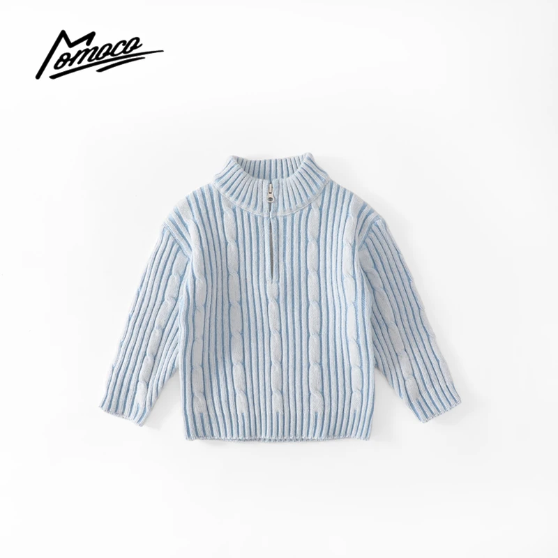 MOMOCO秋冬半拉链毛衣男女童半高领针织衫77430230014