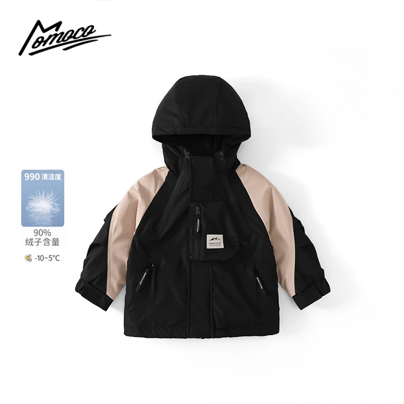 MOMOCO冬季新款男童时尚拼色百搭休闲羽绒服75430114001