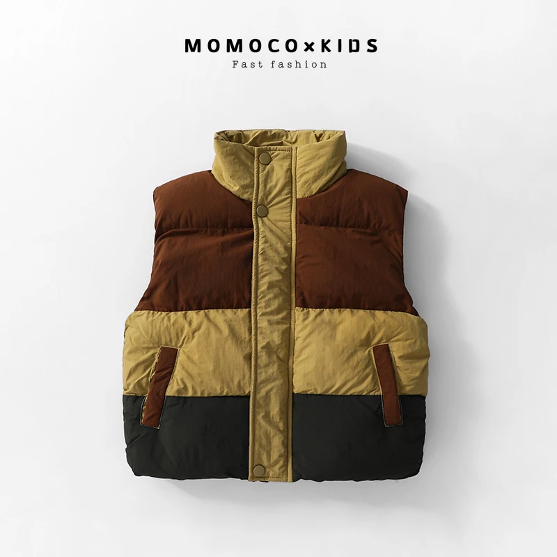 【商场同款】MOMOCO冬季儿童洋气撞色休闲保暖棉马甲79430110008
