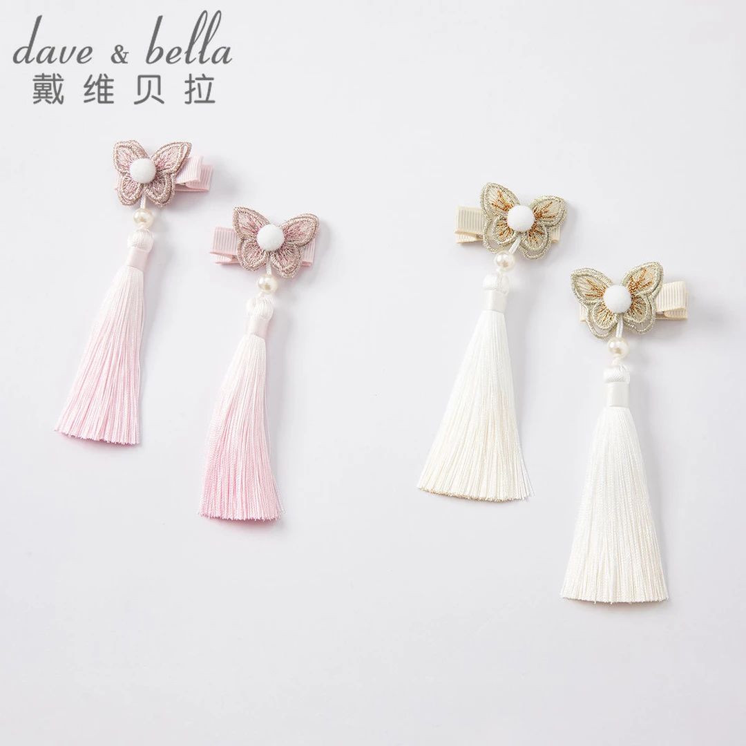戴维贝拉新款汉服发夹儿童古风夹子流苏发卡洋气女孩DB2222298