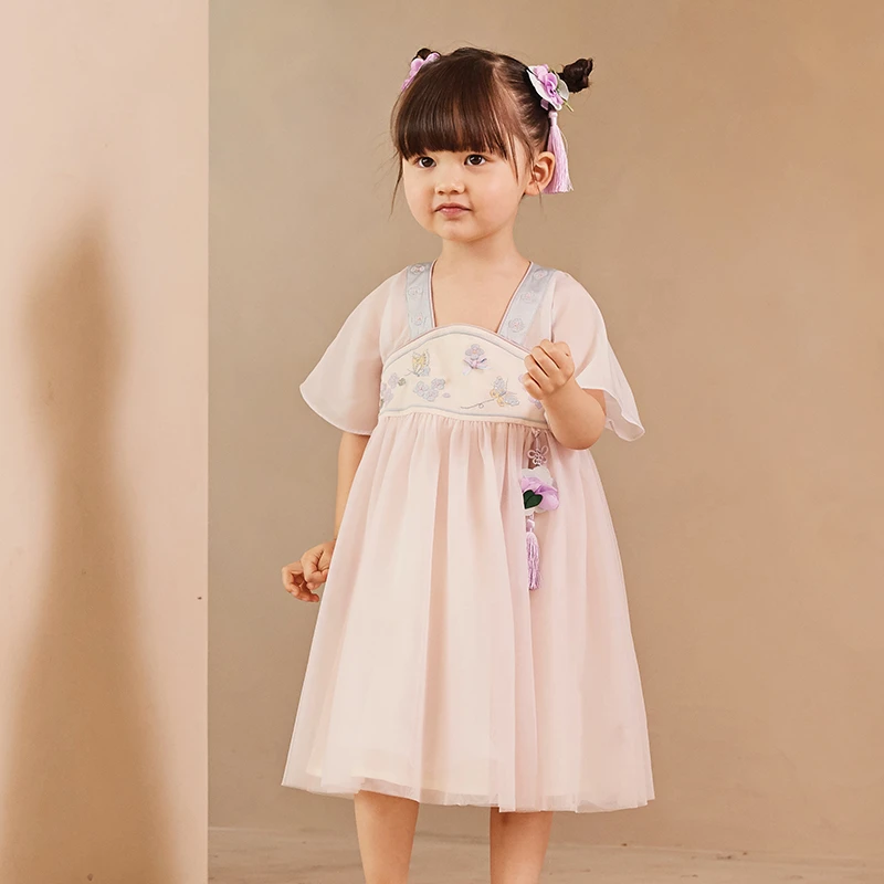 戴维贝拉童装宝宝连衣裙夏中大童裙子夏季女童国风汉服-DB2234757