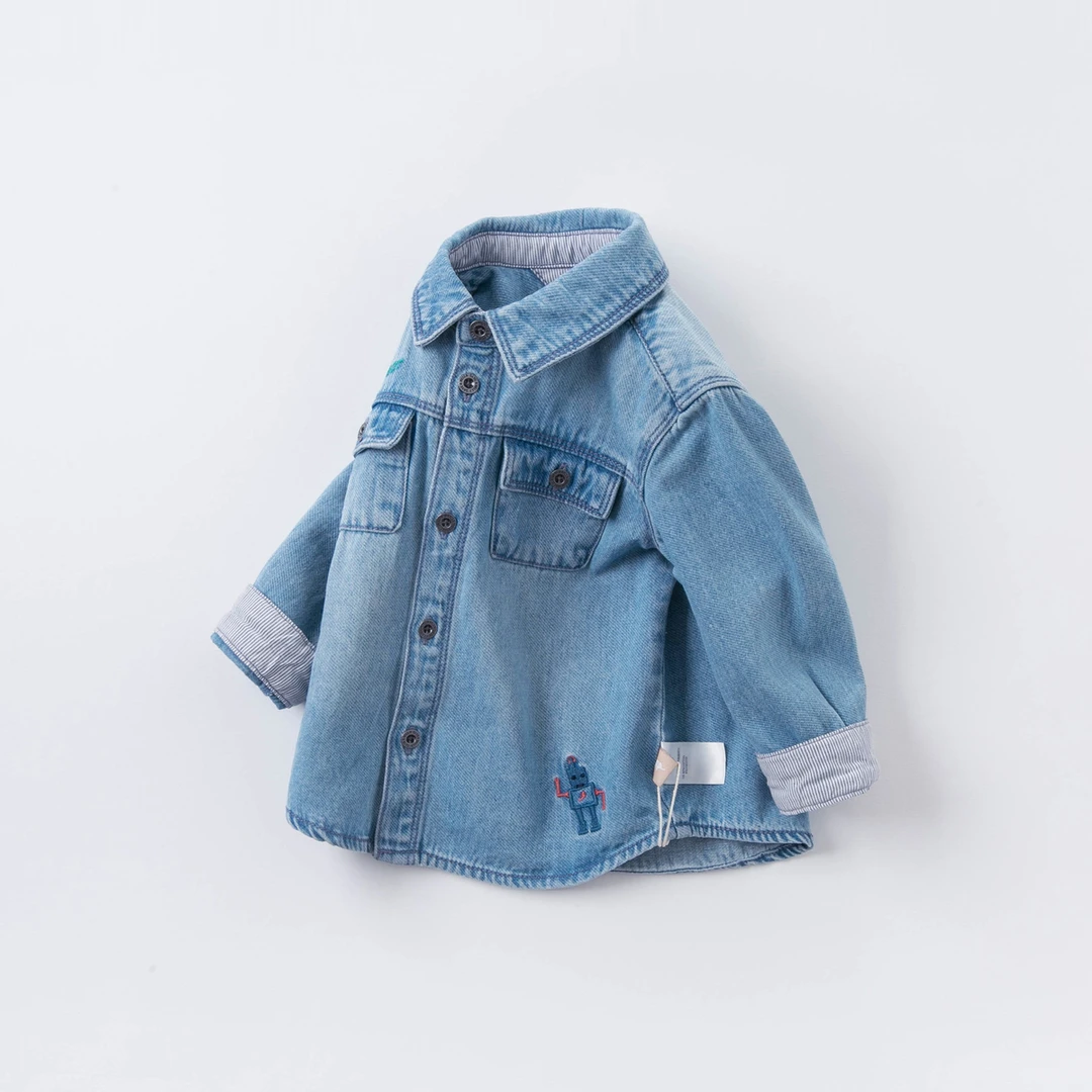 【常规款】戴维贝拉秋季男女童牛仔衬衫装休闲上衣DBX14759-NN