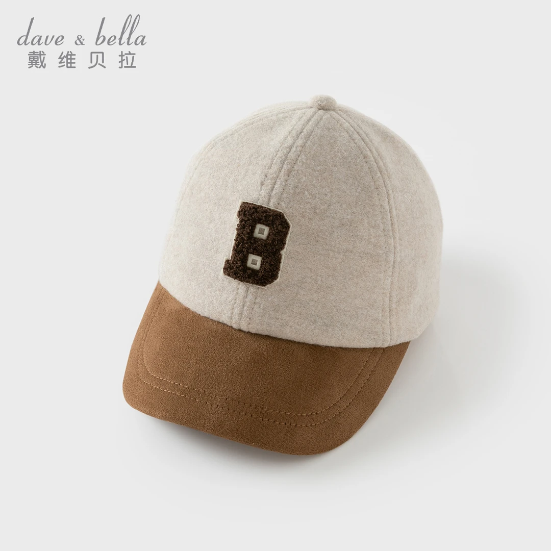 戴维贝拉儿童帽子2025冬季新款洋气男童棒球帽宝宝运动鸭舌帽童帽