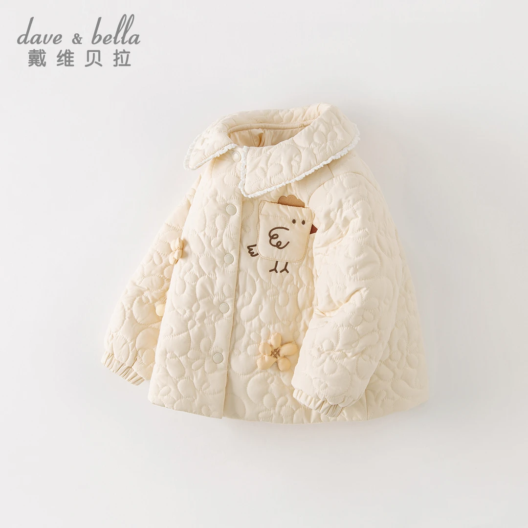 戴维贝拉儿童棉服春秋新款女童洋气卡通外套宝宝童装DB3238343