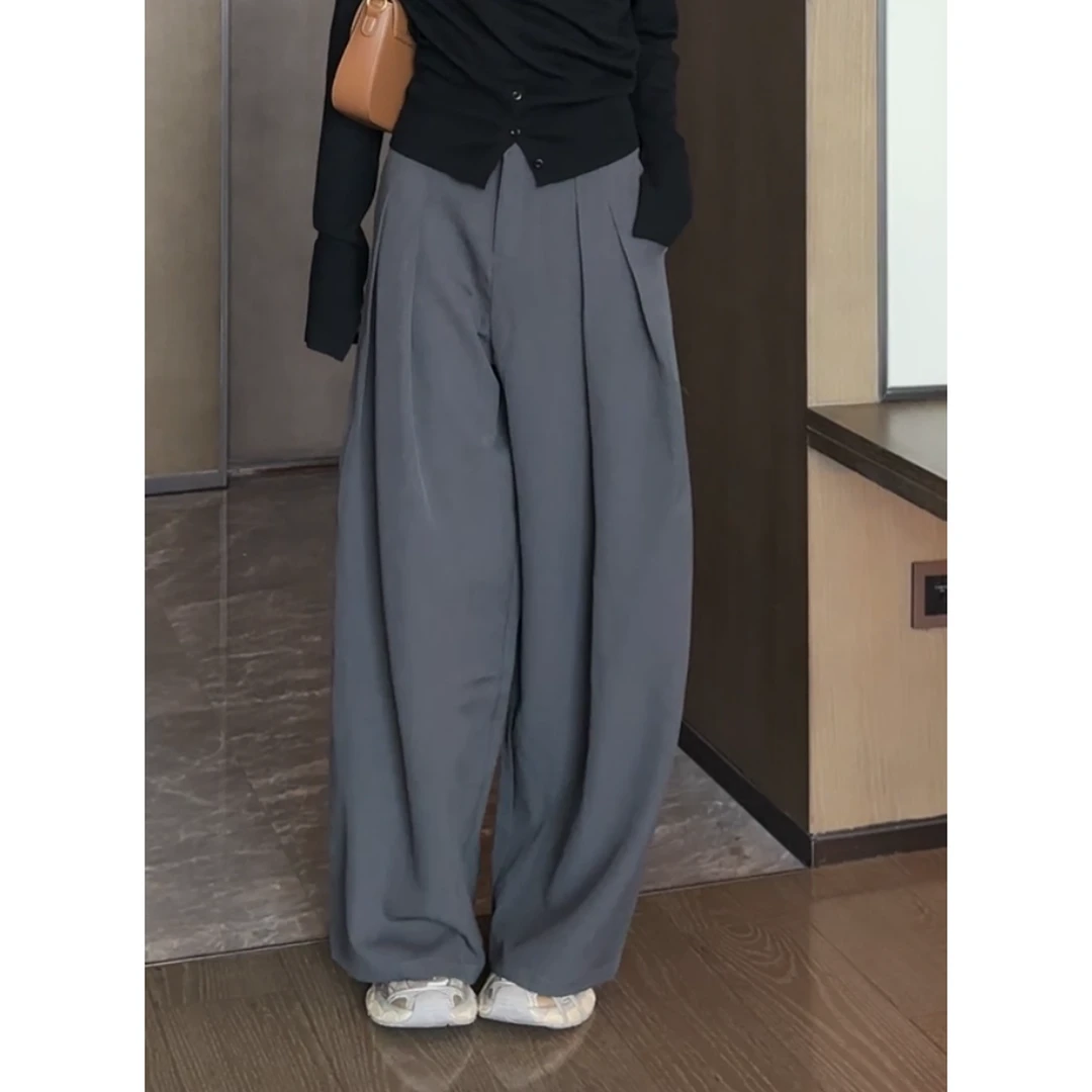 拖地裤初秋西装裤高腰休闲裤时尚女装百搭阔腿气质显瘦宽松直播间