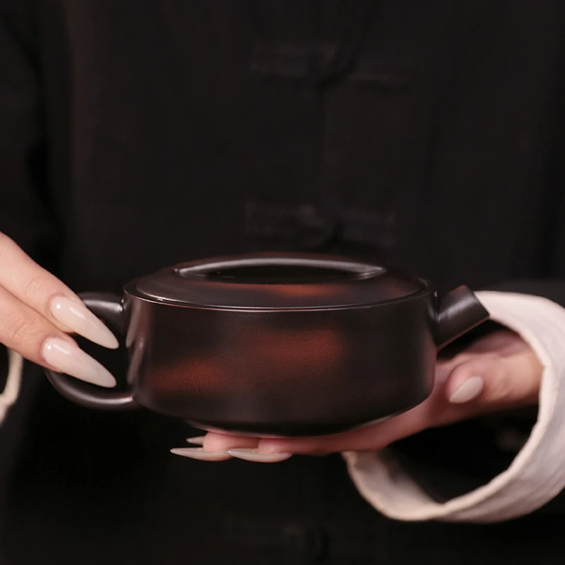 紫陶一片瓦凤鸣壶大容量家用中式纯手工泡茶壶复古大号紫砂壶C101