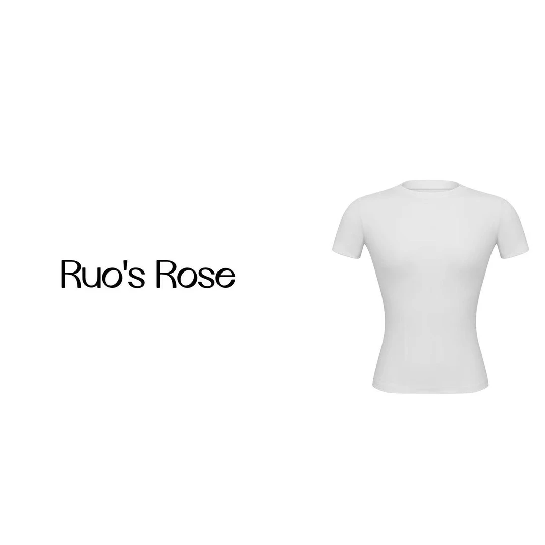 Ruos Rose 白色面膜感修身半袖
