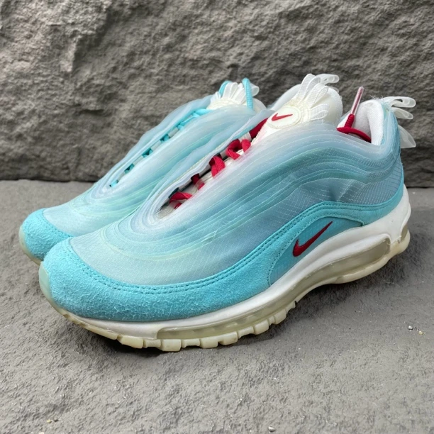 41码/nike/Air Max 97 上海 万花筒 白蓝 跑步鞋 二手无盒