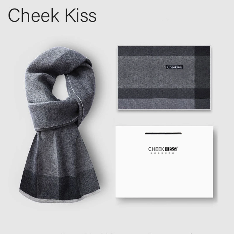 CheekKiss情侣男女士羊毛围巾2024新款百搭时尚冬季加厚围脖礼盒