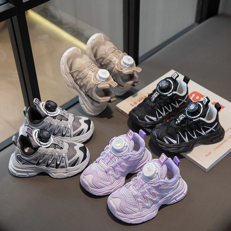 7708款儿童新款春季运动男童女童纽扣鞋