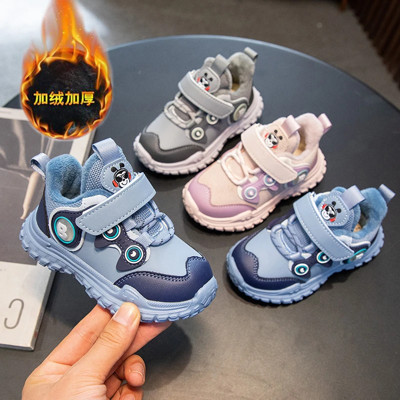 2561款男童保暖冬季加绒加厚软底机能鞋女童