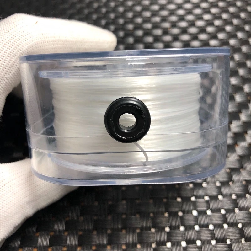 其他把件文玩周边扁丝弹力线带透明盒子80米不足米