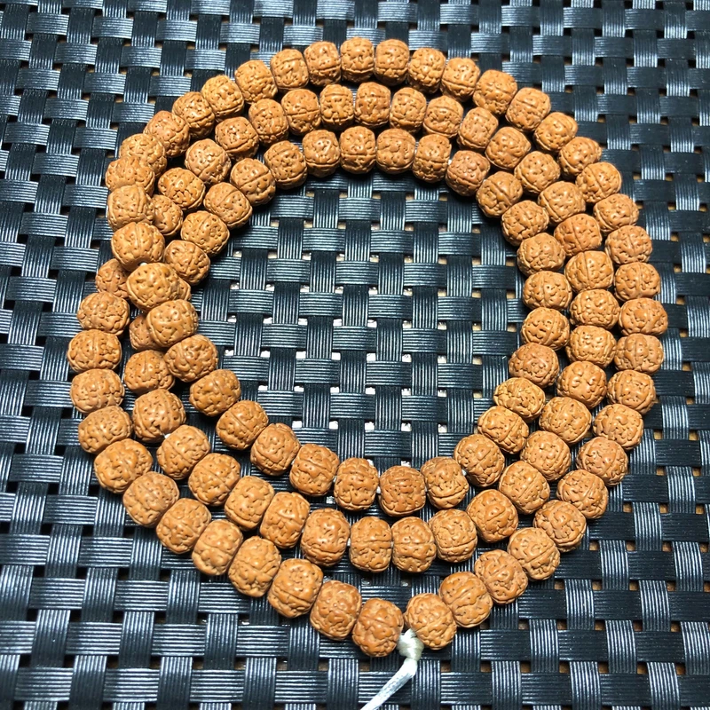 金刚菩提珠串0321盘龙小金刚尺寸8-9mm藏切原皮原色小红皮