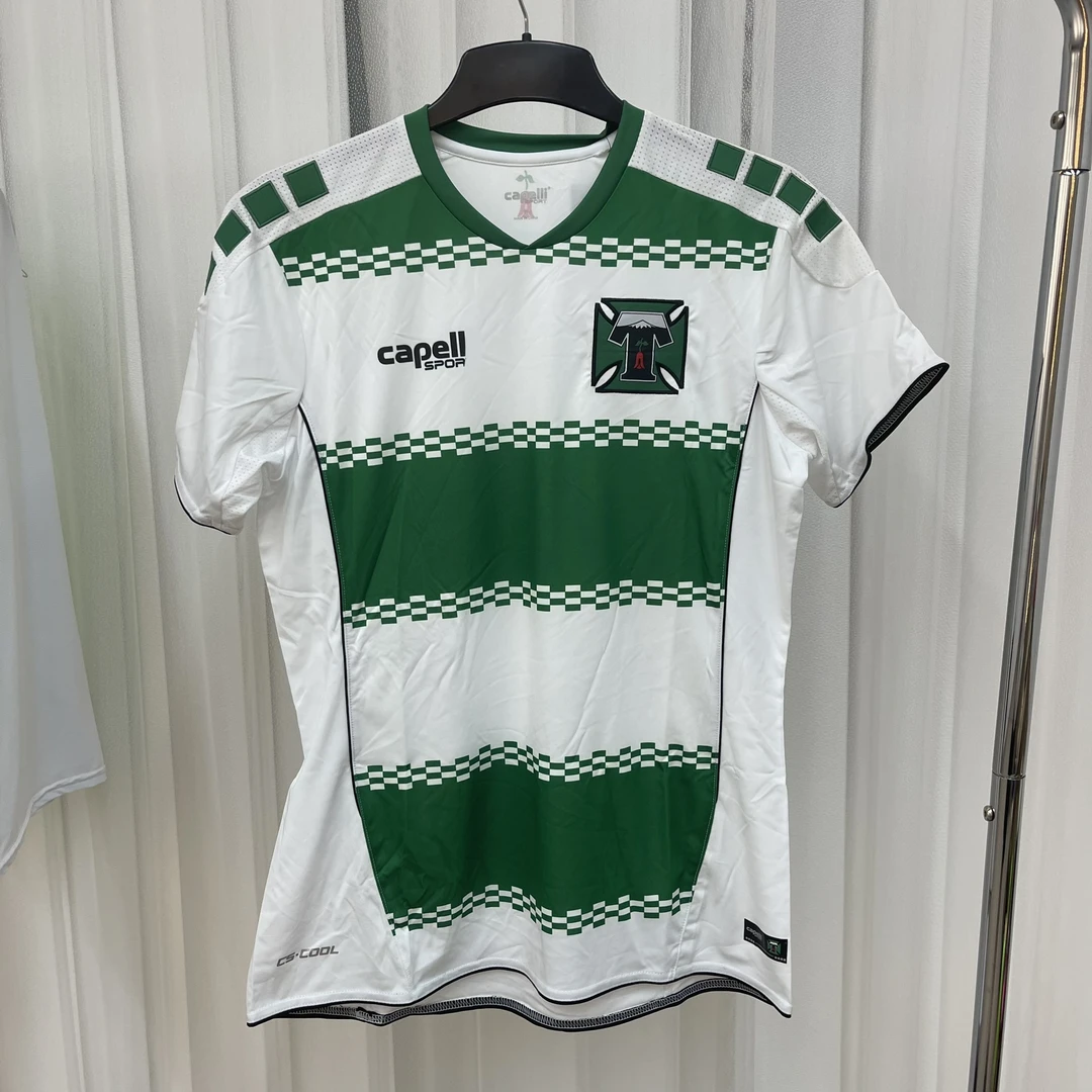 出口订单专业运动健身速干宽松短袖上衣（白绿条纹）