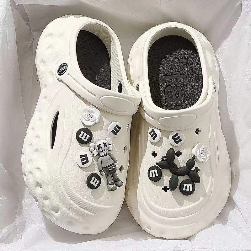 厚底洞洞鞋女款2023夏季居家室内外穿网红可爱沙滩包头防滑凉拖鞋