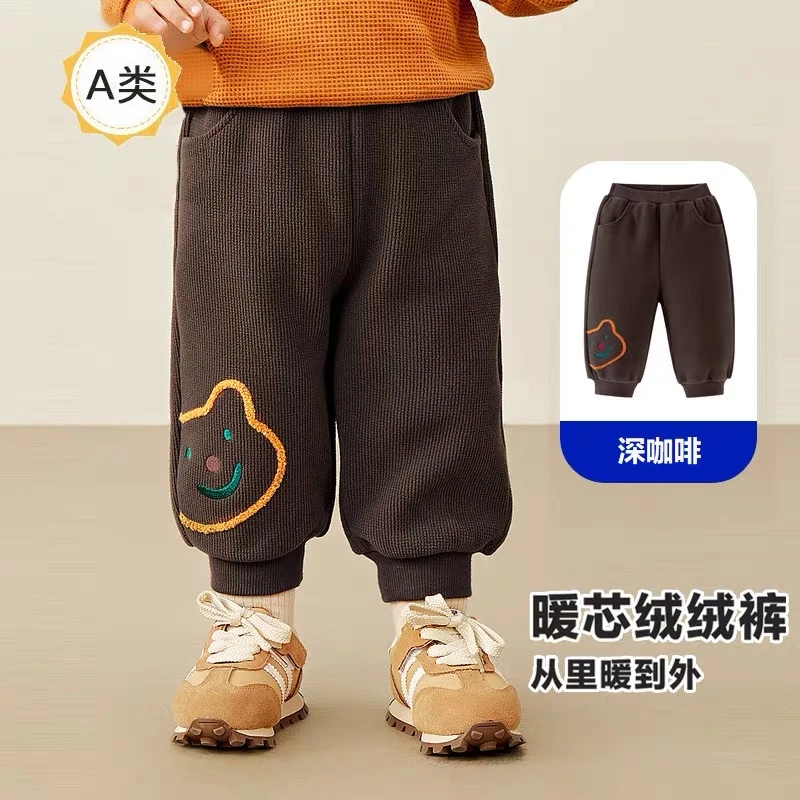 男童女童裤子冬季休闲加绒裤婴儿宝宝秋冬新款小童宽松外穿休闲裤