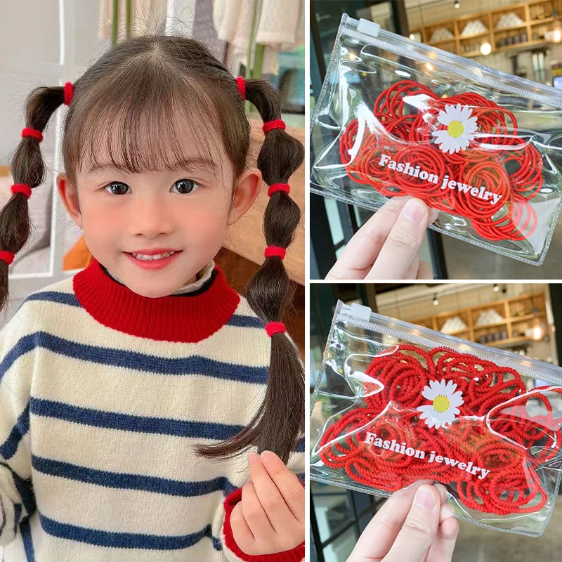 儿童红色不伤发皮筋新年喜庆红发圈中国红发绳