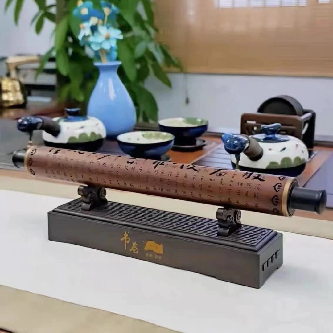 高档书卷心经古典音乐香炉家用熏香音乐炉创意摆件茶台摆件