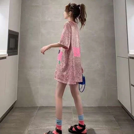 夏款 豹纹幻彩T恤